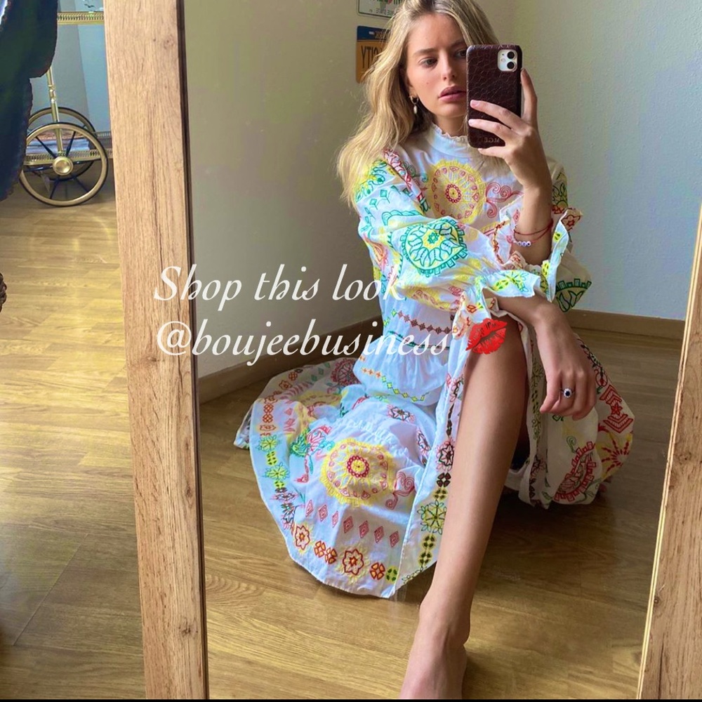 ZARA Voluminous Embroidered Dress - Picture 2 of 9